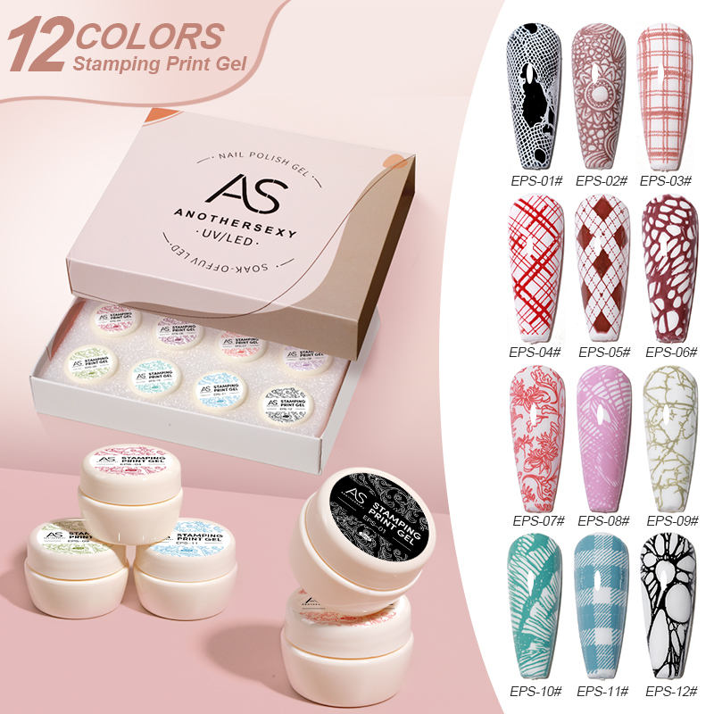 Nail Art Stamping Kit - Tırnak Baskı Jeli Ojeleri Seti Siyah