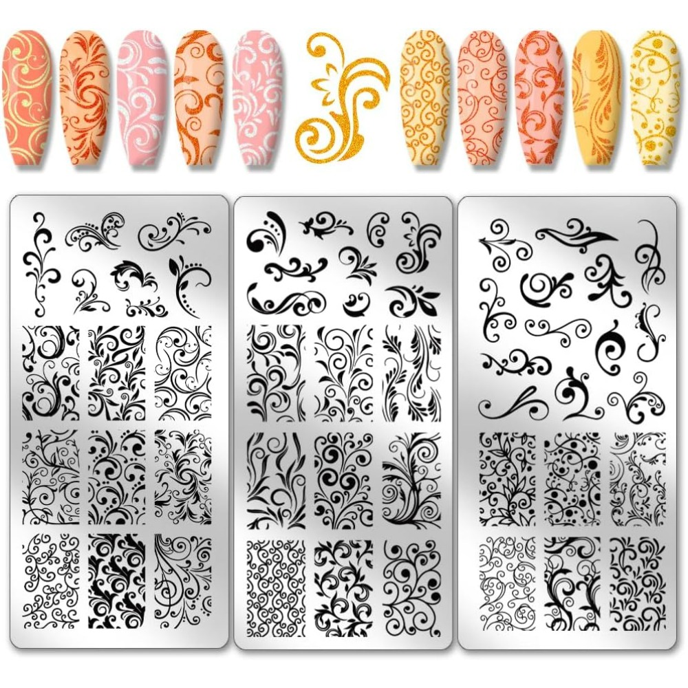 Nail Art Stamping Kit - 3 adet Girdap Desen Nail Art