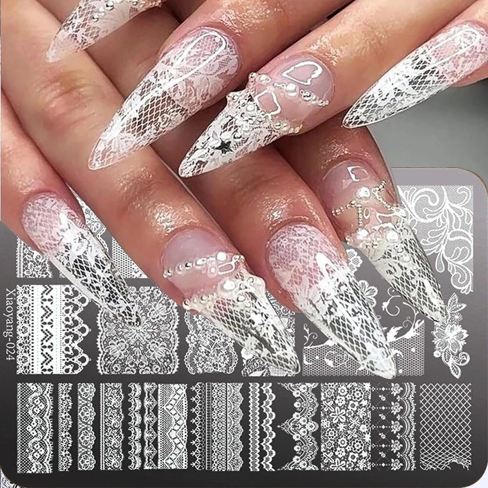 Nail Art Stamping Kit - 14.5*9.5 Dantel Metal Tırnak Sanatı Baskı