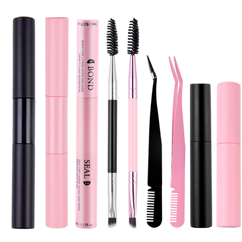 Waterproof Mascara Wand - Çift Uçlu Kirpik Yapıştırıcısı ve Sabitleyici,