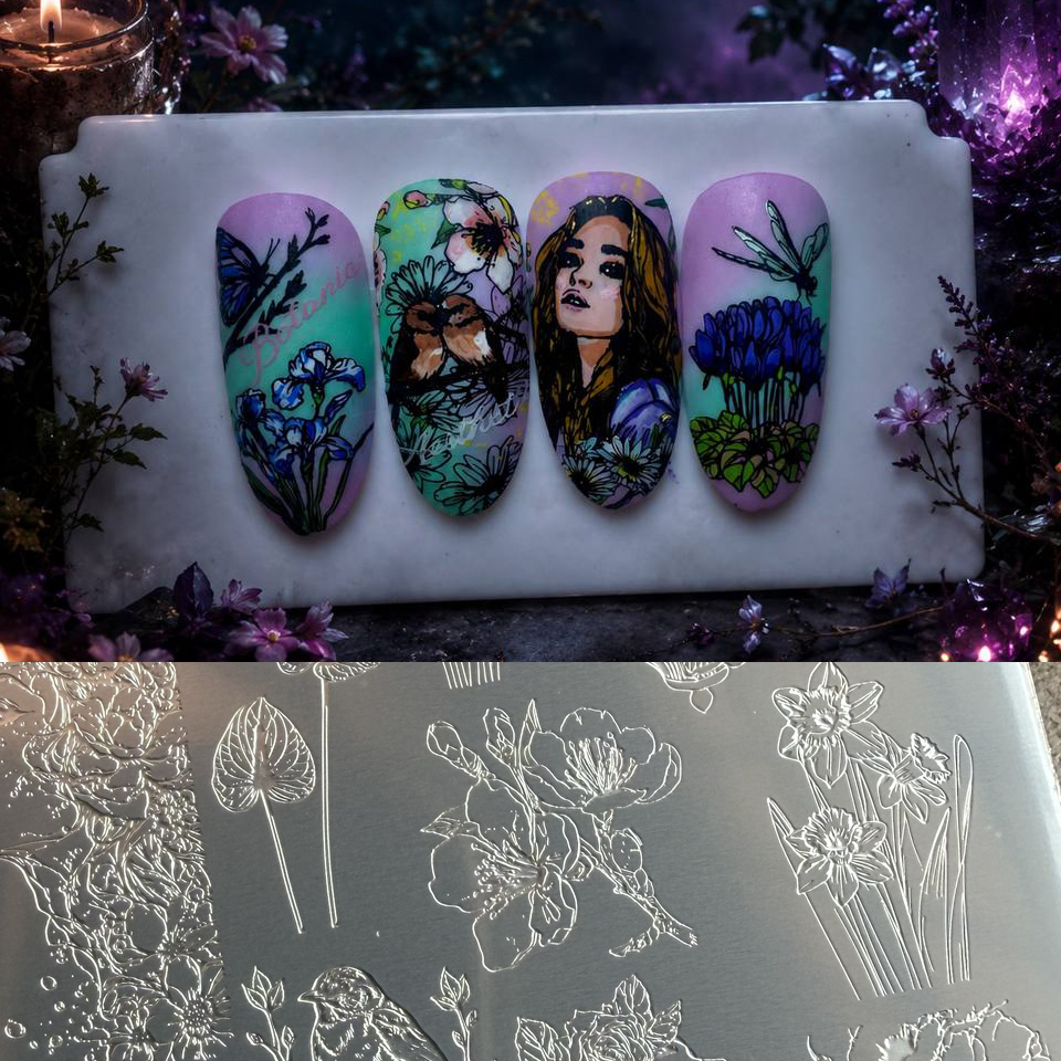Nail Art Stamping Kit - XMQ TIRNAK SANATI BASKI PLAKALARI KUŞLAR