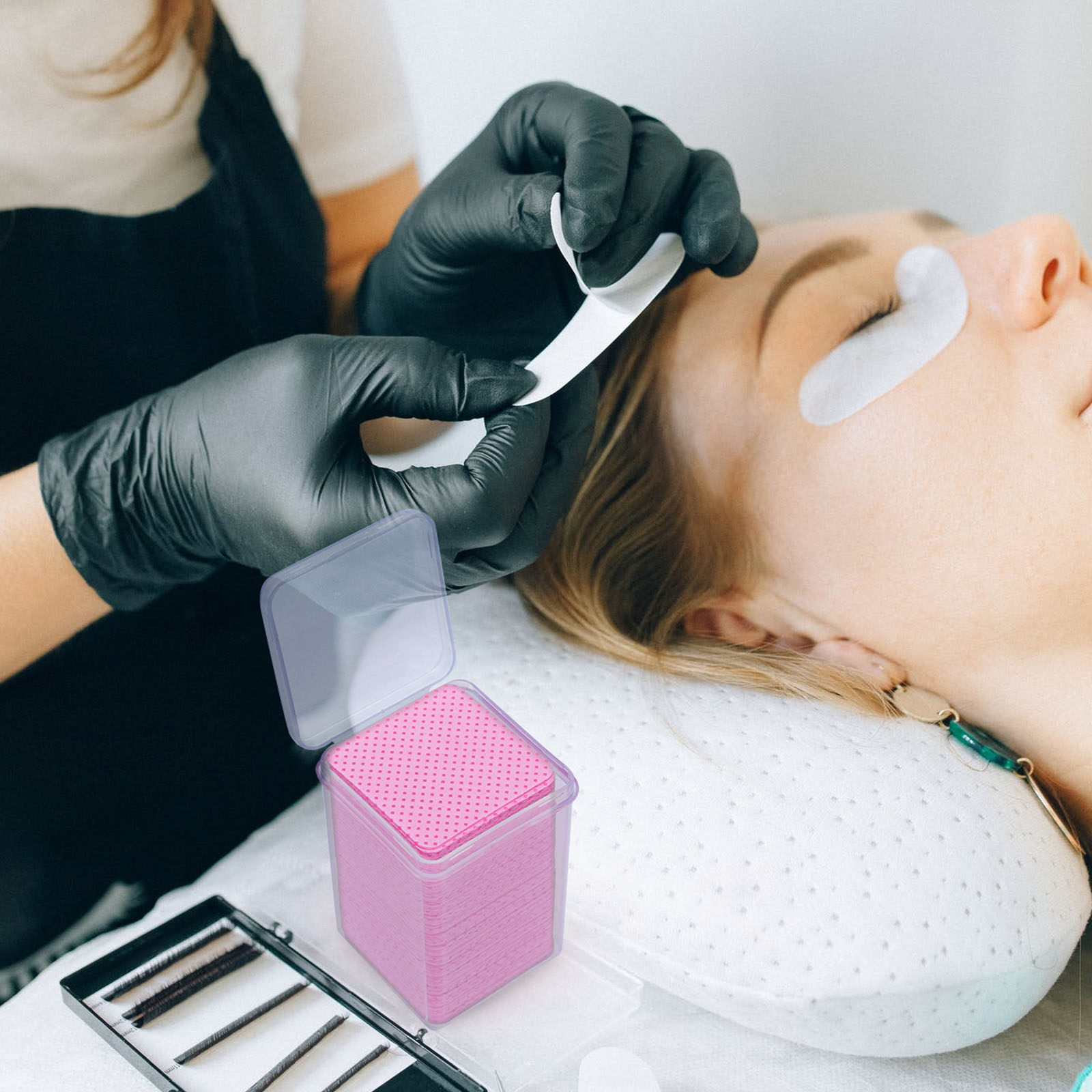 Eyelash Extension - 600 Adet Temizleme Pamuğu Mendili Kirpik