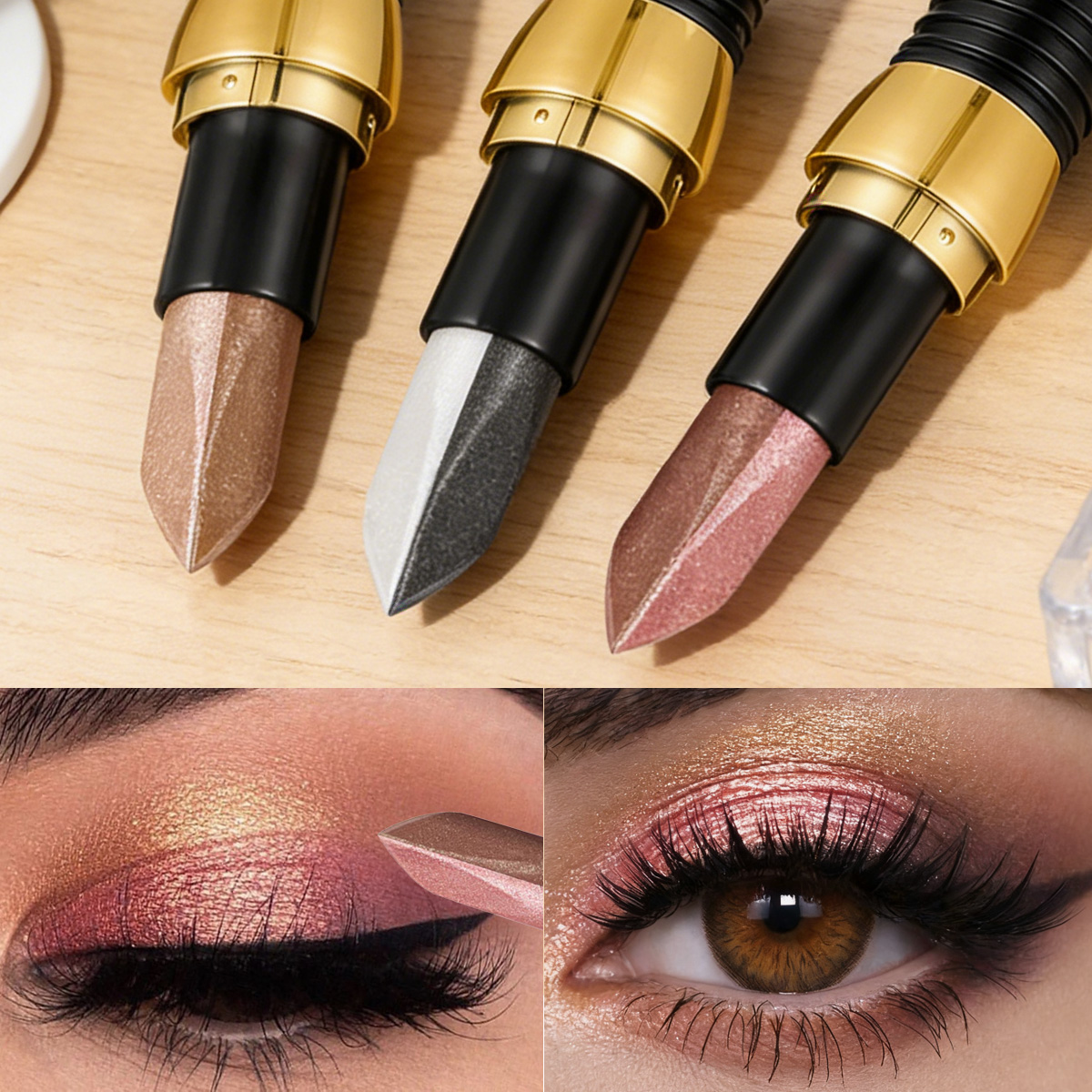 Eyeshadow Glitter Pigment - Çift Renkli Göz Farı Çubuğu Glitter