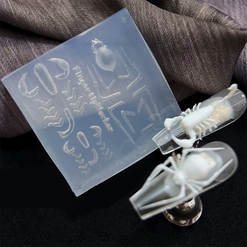 Nail Art Stamping Kit - 3D Örümcek Akrep Silikon Tırnak Kalıp