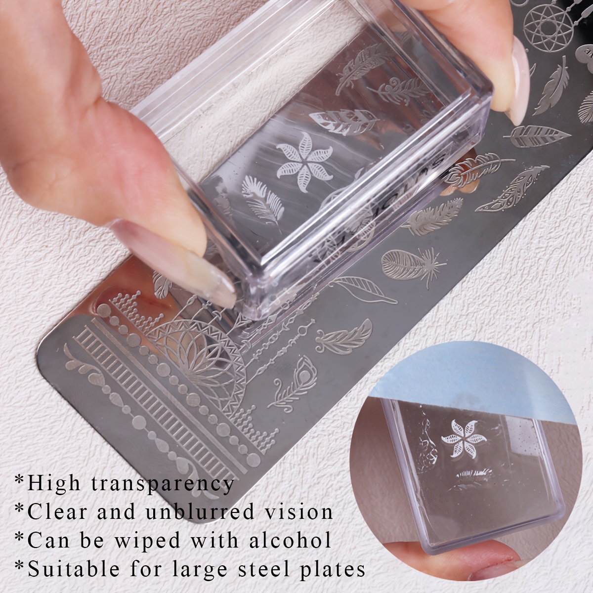 Kare Şeffaf Silikon Tırnak Dam - Nail Art Stamping Kit incelemesi ve fiyatı