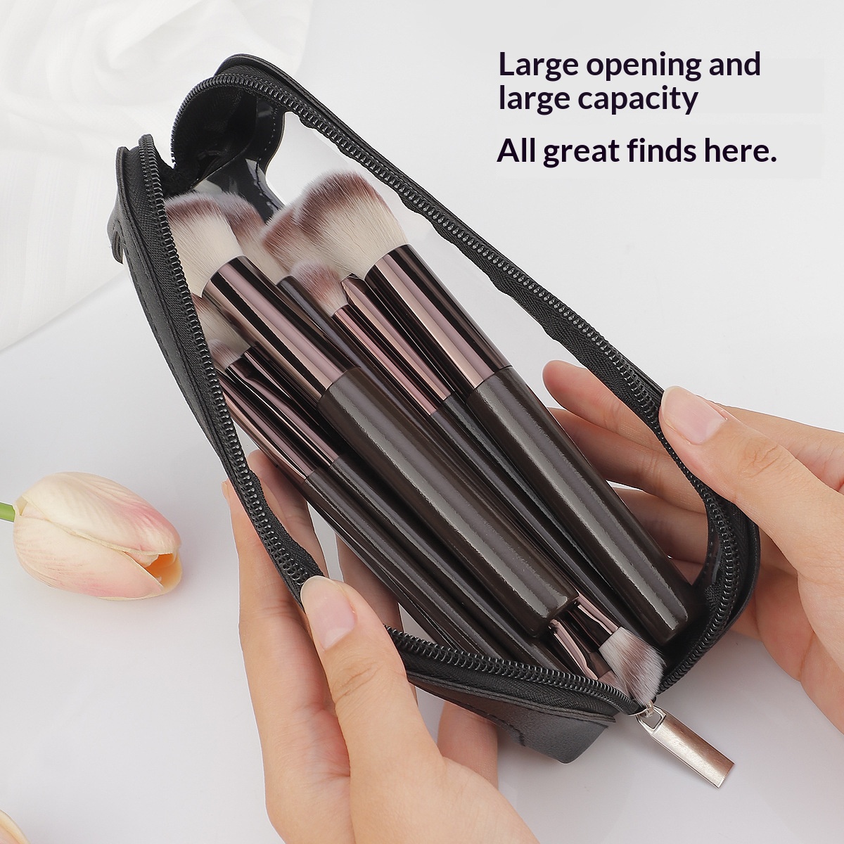Küçük Şeffaf PU Deri Seyahat M - Beauty Bag Makeup incelemesi ve fiyatı