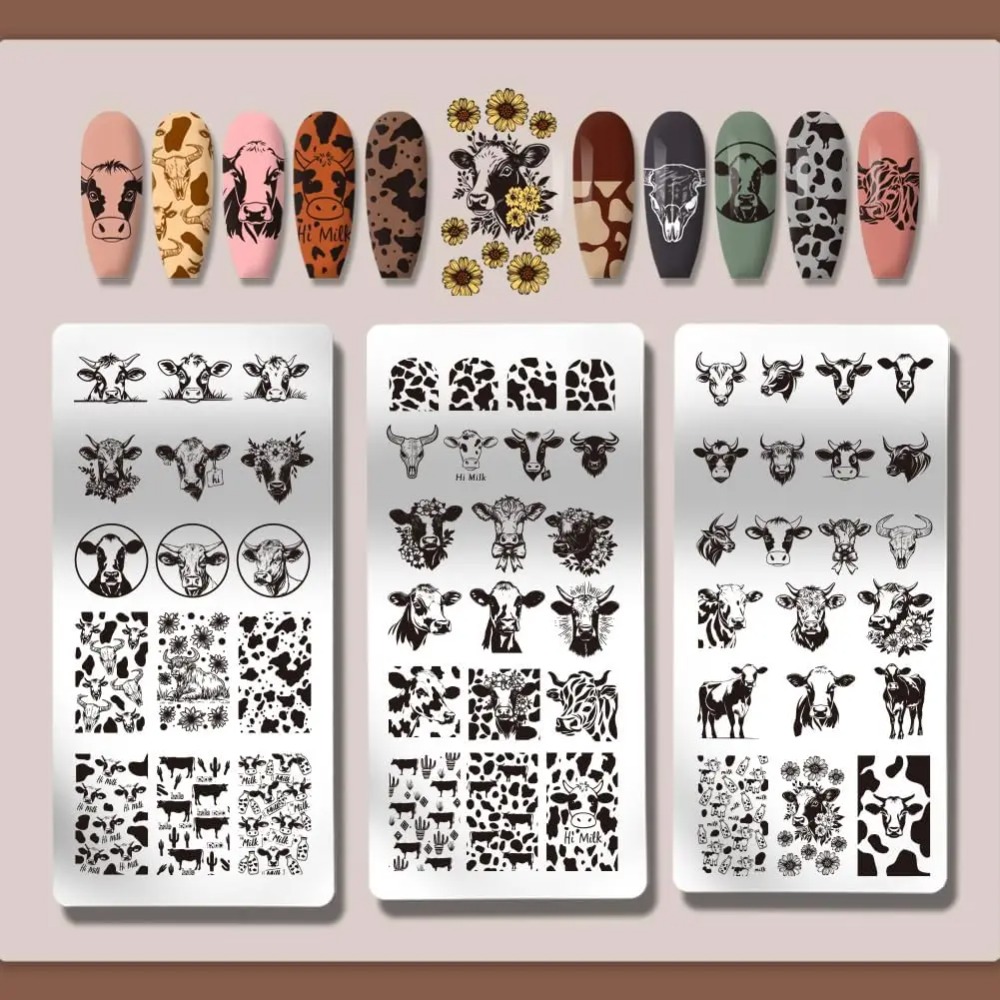 3 adet İnek Temalı Tırnak Bask - Nail Art Stamping Kit incelemesi ve fiyatı