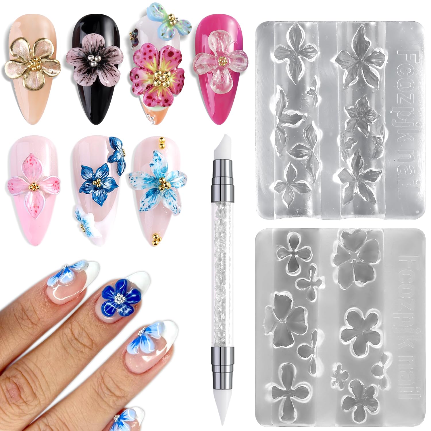 3D Silikon Çiçek Tırnak Oyma K - Nail Art Stamping Kit incelemesi ve fiyatı